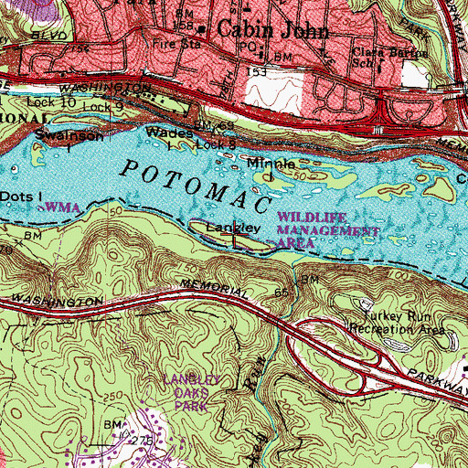 Topographic Map of Langley Island, MD