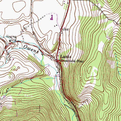 Topographic Map of Lantz, MD