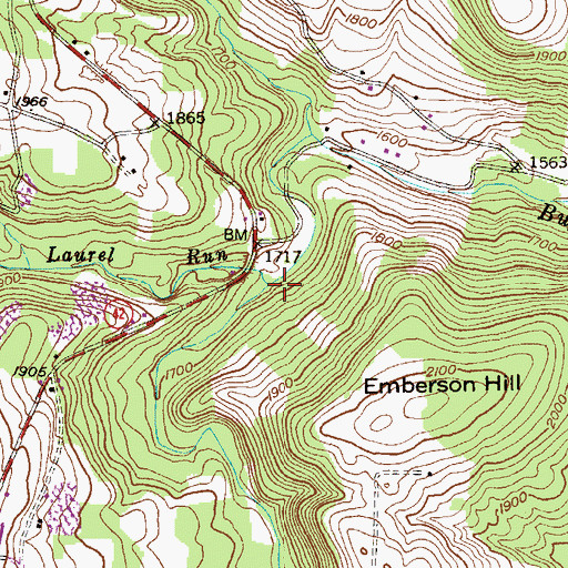 Topographic Map of Laurel Run, MD