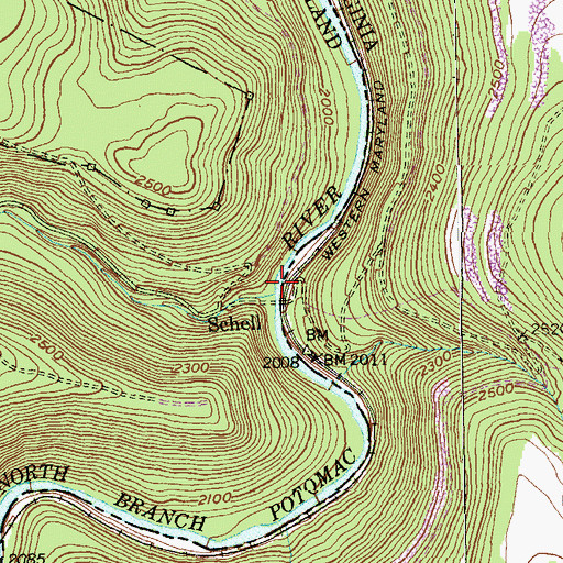 Topographic Map of Laurel Run, MD