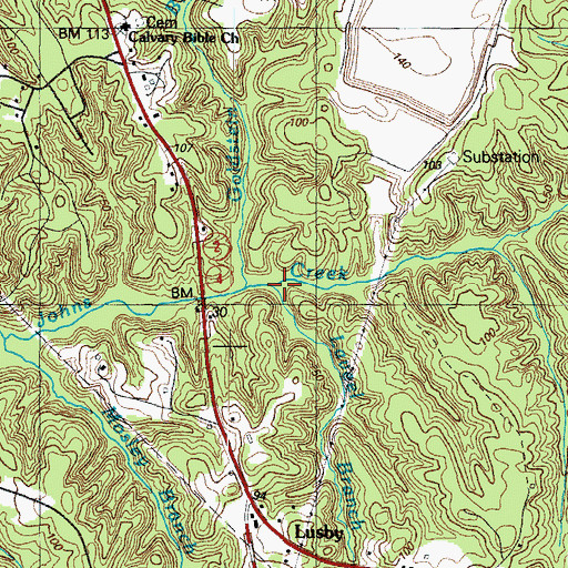 Topographic Map of Laveel Branch, MD