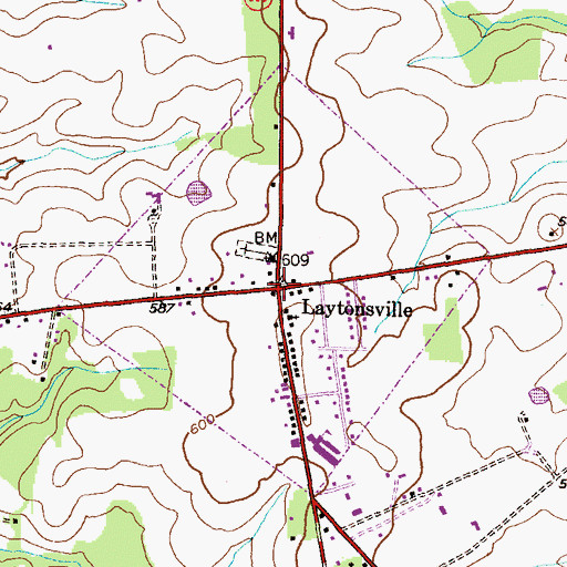Topographic Map of Laytonsville, MD
