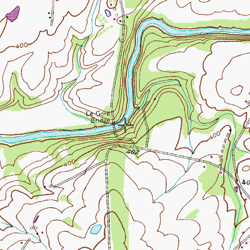 Topographic Map of Le Gore Bridge, MD