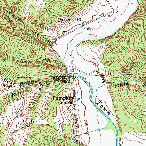 Topographic Map of Lick Run, MD