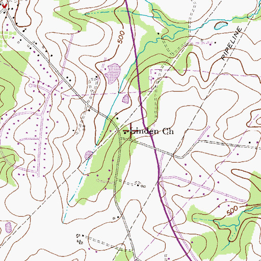 Topographic Map of Linden Church, MD