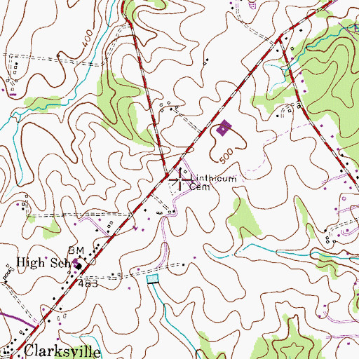 Topographic Map of Linthicum Cemetery, MD