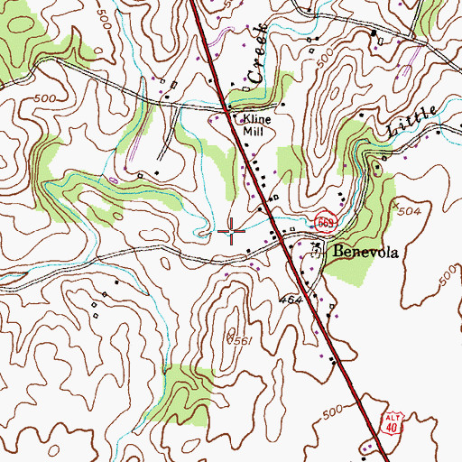 Topographic Map of Little Beaver Creek, MD
