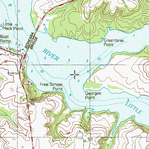 Topographic Map of Little Bohemia Creek, MD