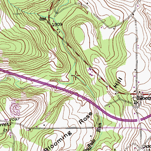 Topographic Map of Little Buffalo Run, MD