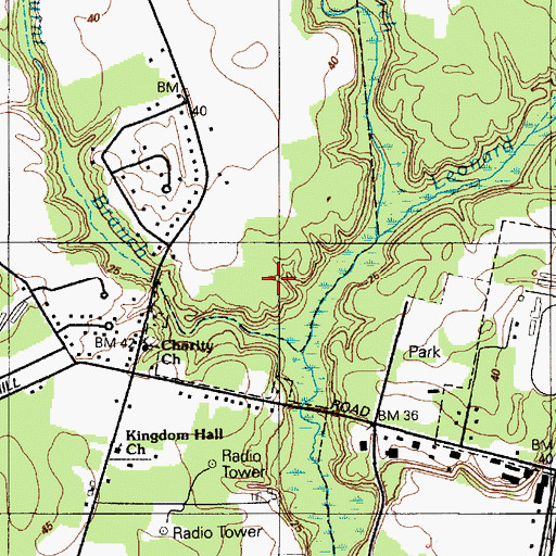 Topographic Map of Little Burnt Branch, MD