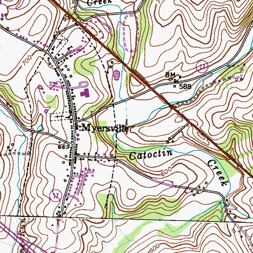 Topographic Map of Little Catoctin Creek, MD