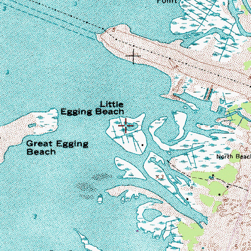 Topographic Map of Little Egging Beach, MD