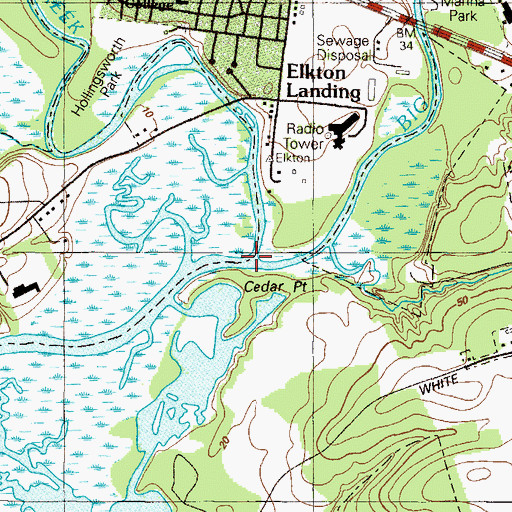 Topographic Map of Little Elk Creek, MD