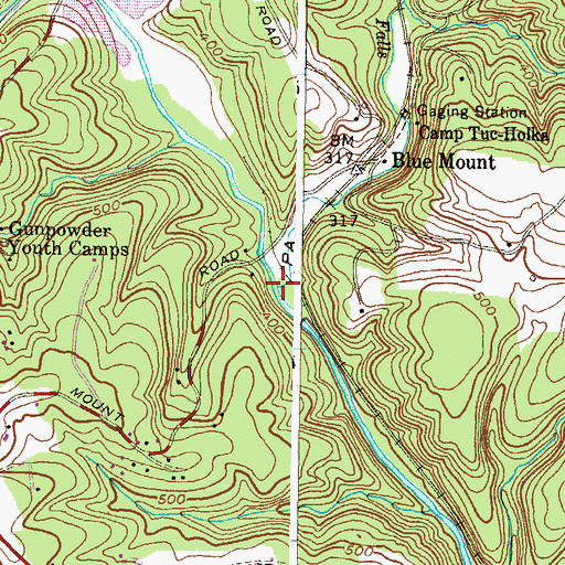 Topographic Map of Little Falls, MD