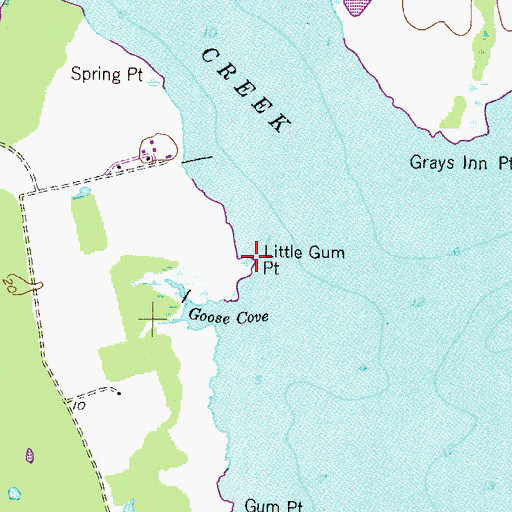 Topographic Map of Little Gum Point, MD