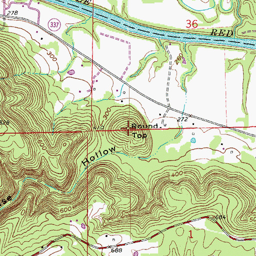 Topographic Map of Round Top, AR