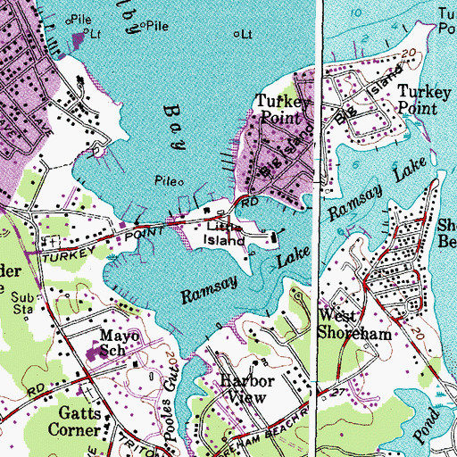 Topographic Map of Little Island, MD
