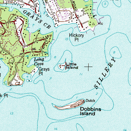 Topographic Map of Little Island, MD
