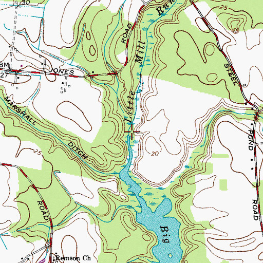 Topographic Map of Little Mill Run, MD