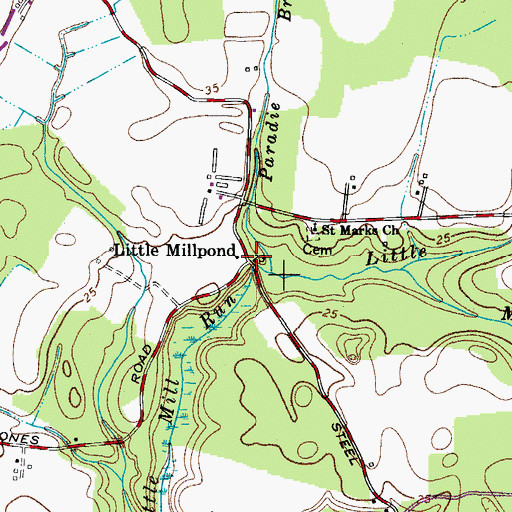 Topographic Map of Little Millpond, MD