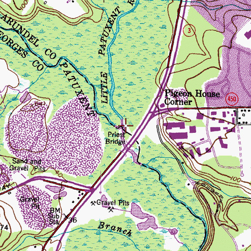 Topographic Map of Little Patuxent River, MD
