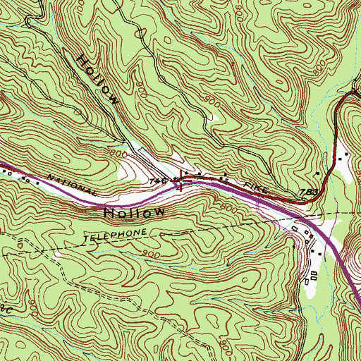 Topographic Map of Little Pine Lick Hollow, MD