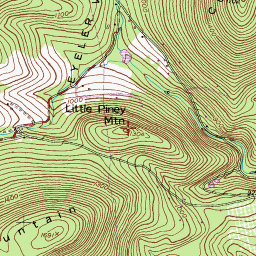Topographic Map of Little Piney Mountain, MD