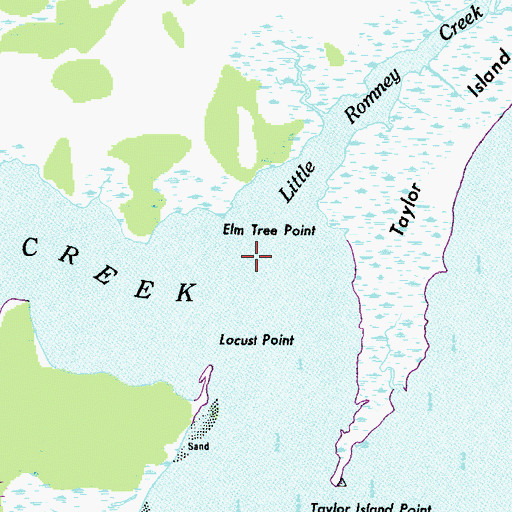 Topographic Map of Little Romney Creek, MD