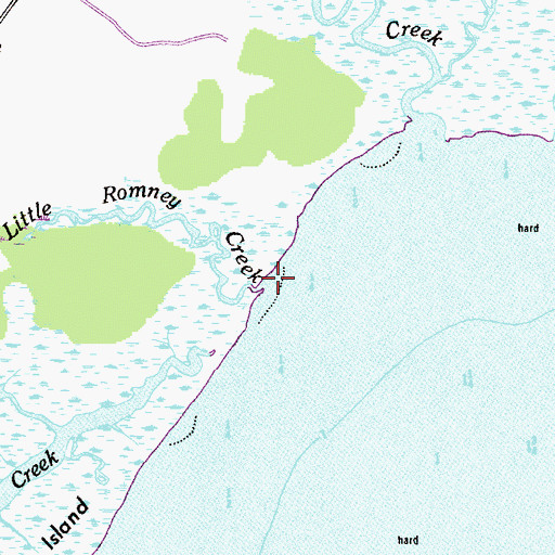 Topographic Map of Little Romney Creek, MD