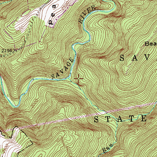 Topographic Map of Little Savage River, MD