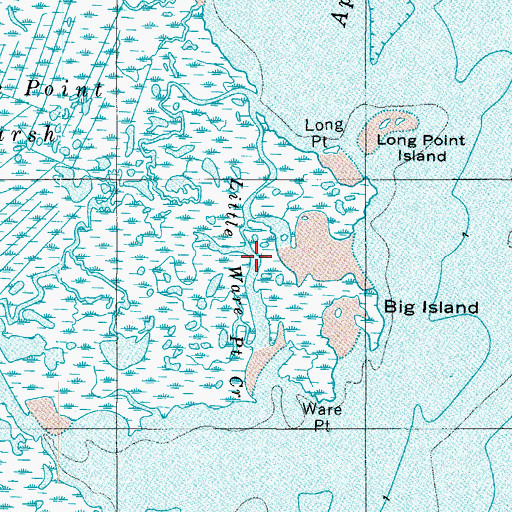 Topographic Map of Little Ware Point Creek, MD