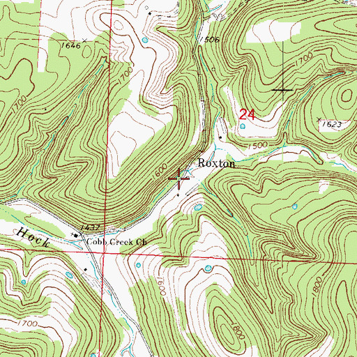 Topographic Map of Roxton, AR