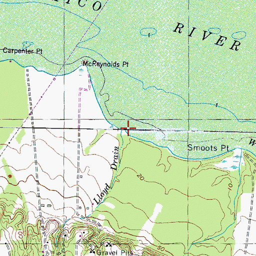 Topographic Map of Lloyd Drain, MD
