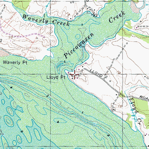 Topographic Map of Lloyd Point, MD