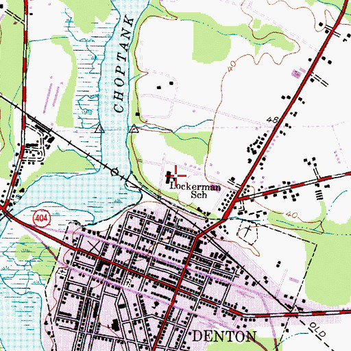 Topographic Map of Lockerman Middle School, MD