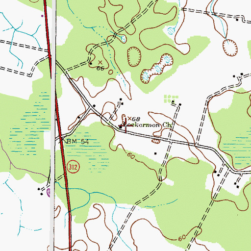Topographic Map of Lockermon Church, MD