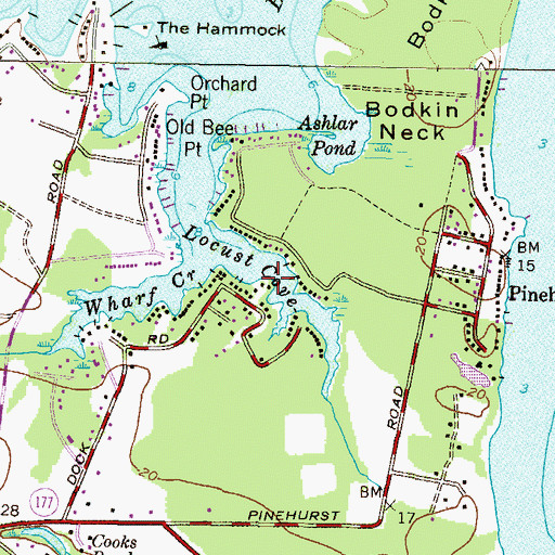 Topographic Map of Locust Cove, MD