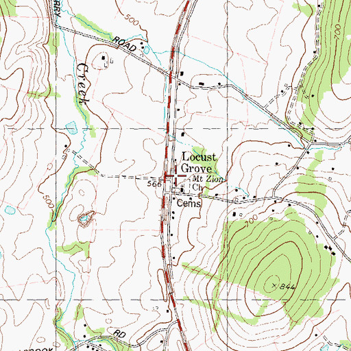 Topographic Map of Locust Grove, MD