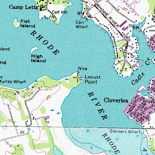Topographic Map of Locust Point, MD