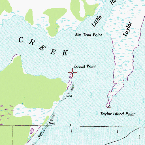Topographic Map of Locust Point, MD