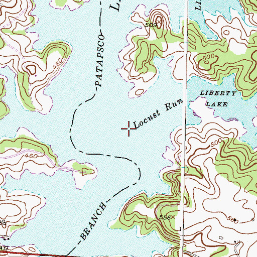 Topographic Map of Locust Run, MD