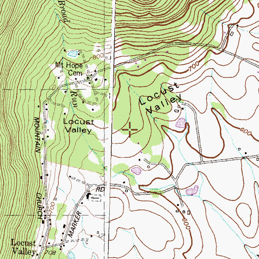 Topographic Map of Locust Valley, MD