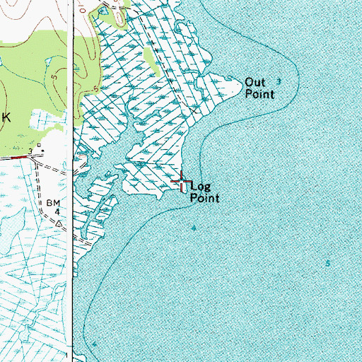 Topographic Map of Log Point, MD