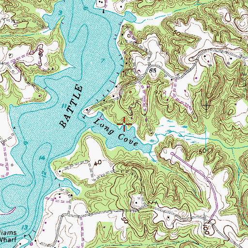 Topographic Map of Long Cove, MD