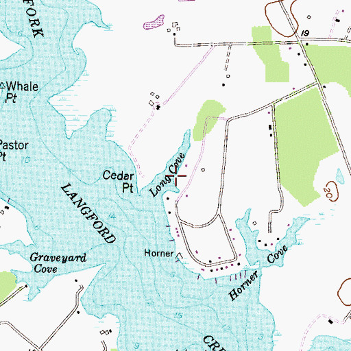 Topographic Map of Long Cove, MD