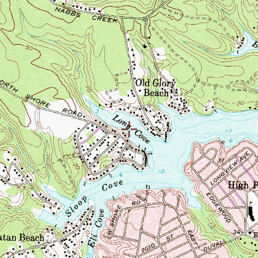 Topographic Map of Long Cove, MD