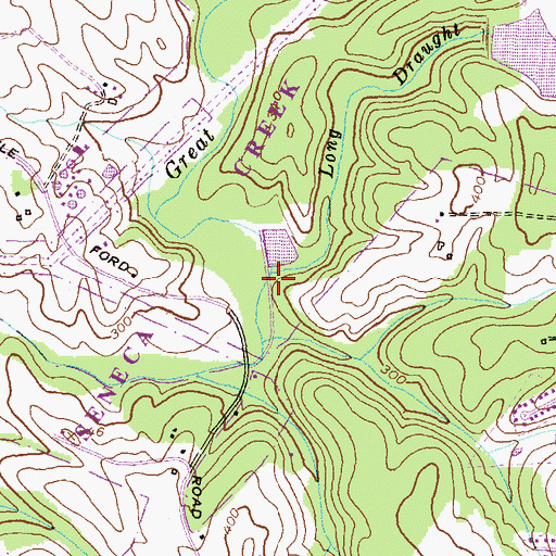 Topographic Map of Long Draught Branch, MD