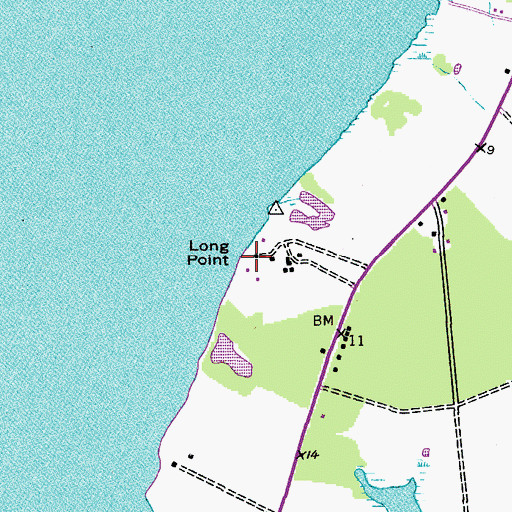 Topographic Map of Long Point, MD