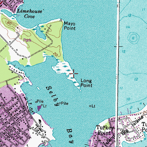 Topographic Map of Long Point, MD