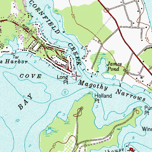 Topographic Map of Long Point, MD